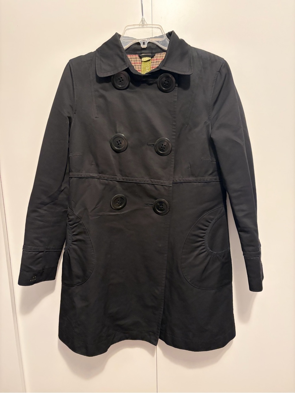 Soia & Kyo Black Double-Breasted Trench Coat